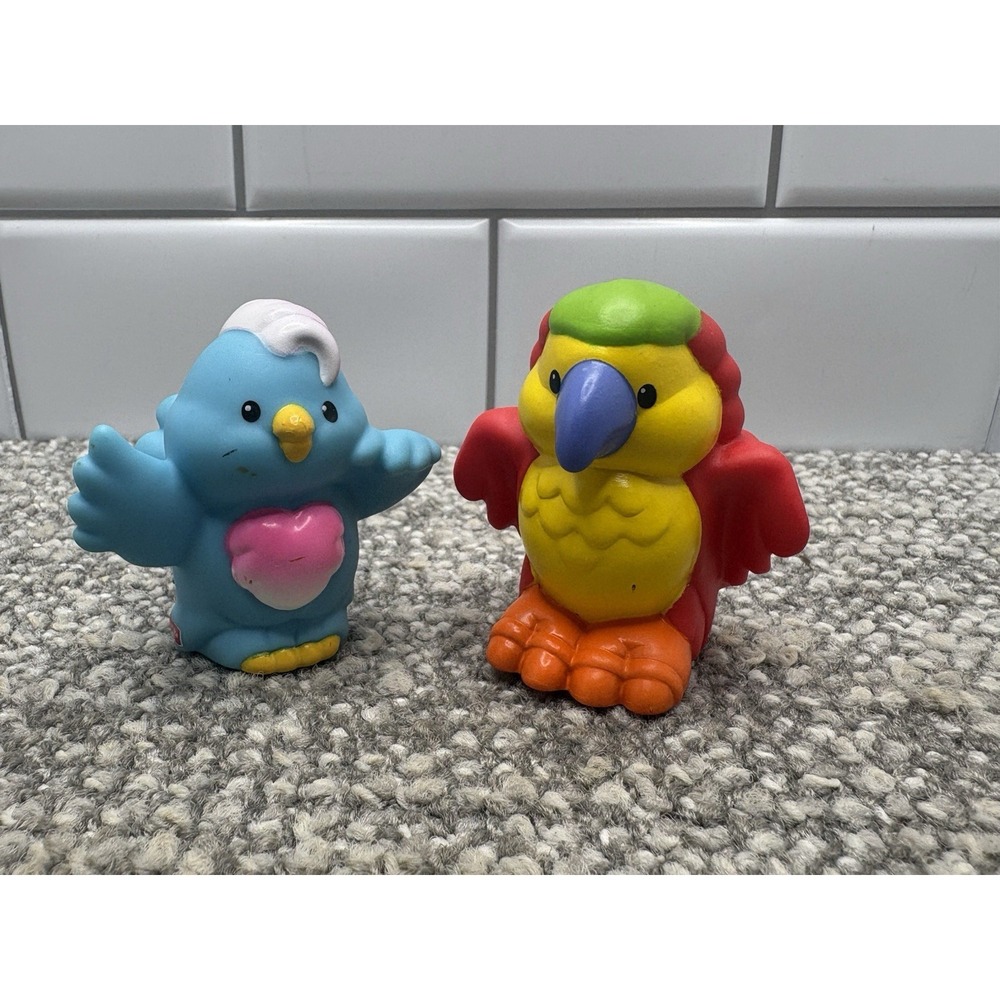 Fisher Price Little People Birds Bluebird Parrot Set Of 2 Noah's Ark Set Animals